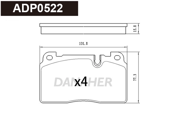 Brake Pad Set, disc brake (ADP0522)