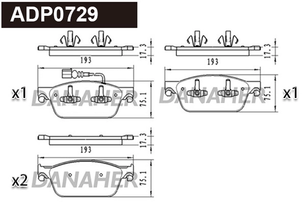 Brake Pad Set, disc brake (ADP0729)