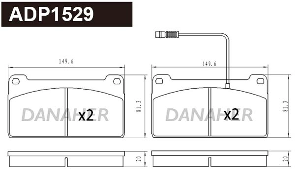 Brake Pad Set, disc brake (ADP1529)