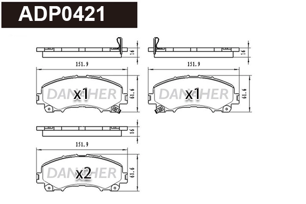 Brake Pad Set, disc brake (ADP0421)