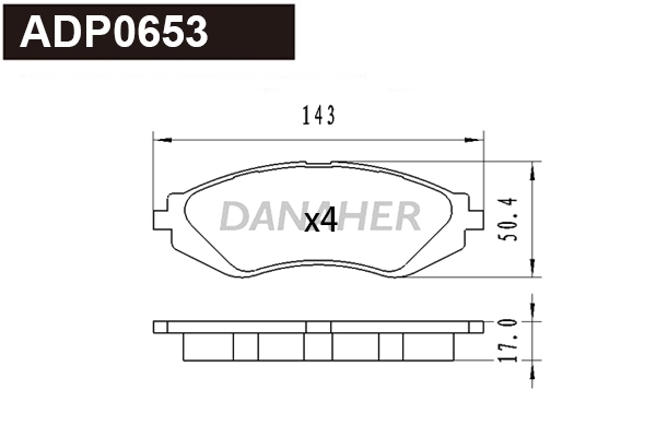 Brake Pad Set, disc brake (ADP0653)