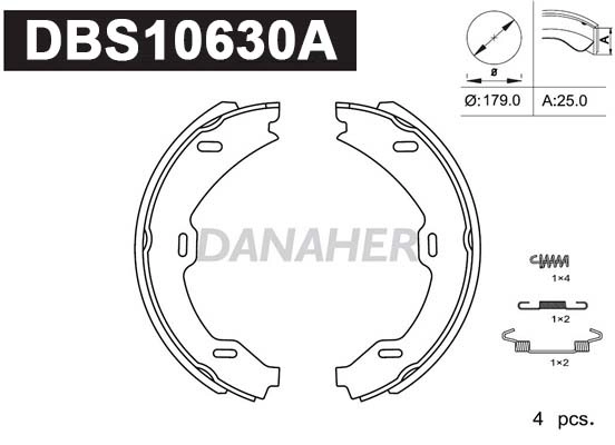 Brake Shoe Set, parking brake (DBS10630A)