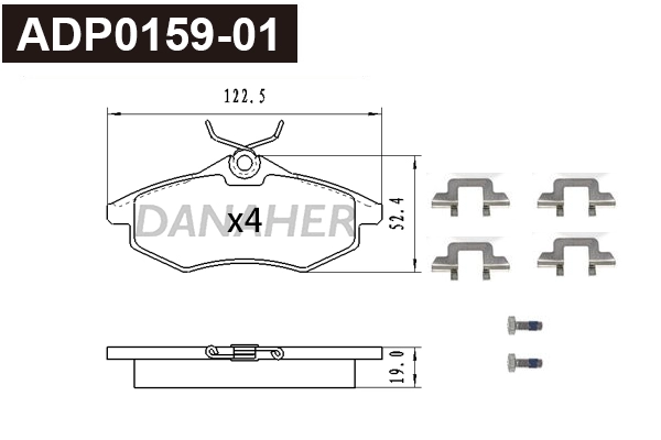Brake Pad Set, disc brake (ADP0159-01)