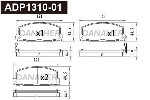 Brake Pad Set, disc brake (ADP1310-01)