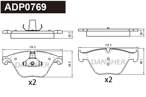 Brake Pad Set, disc brake (ADP0769)