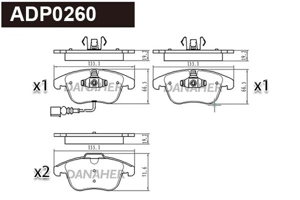 Brake Pad Set, disc brake (ADP0260)
