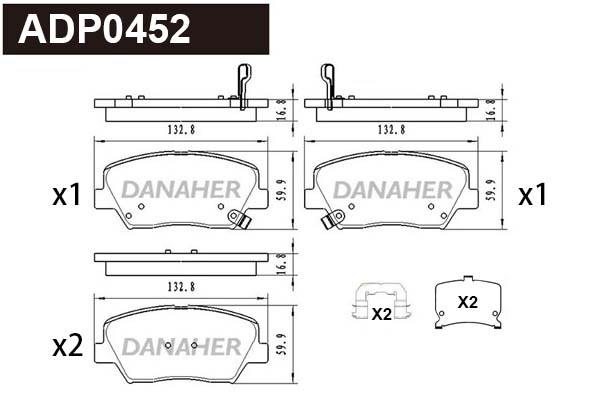 Brake Pad Set, disc brake (ADP0452)