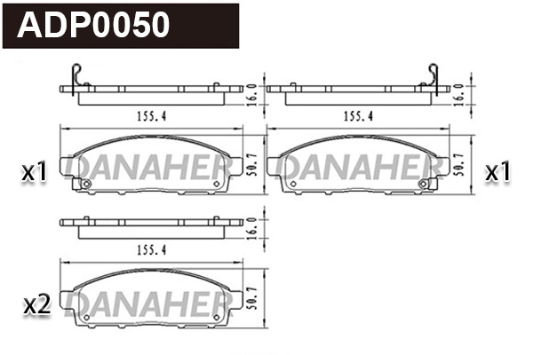 Brake Pad Set, disc brake (ADP0050)