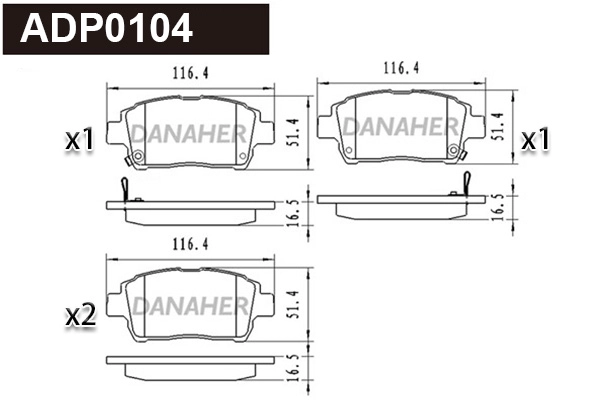Brake Pad Set, disc brake (ADP0104)