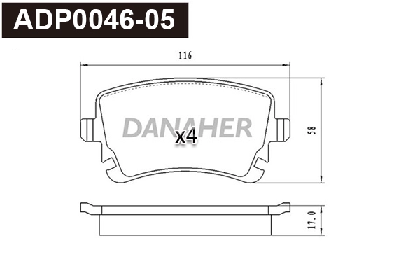 Brake Pad Set, disc brake (ADP0046-05)