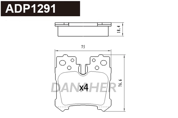 Brake Pad Set, disc brake (ADP1291)