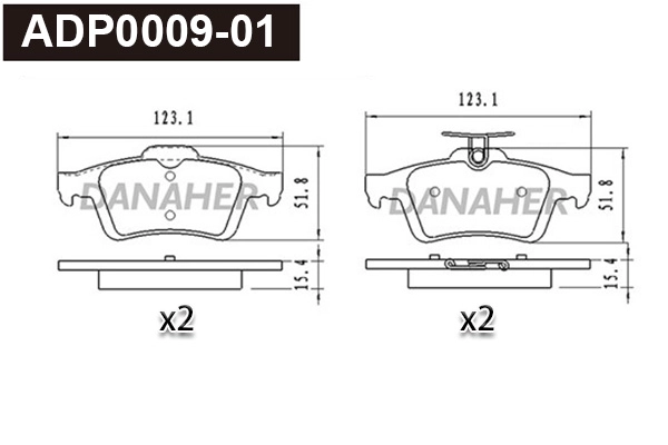 Brake Pad Set, disc brake (ADP0009-01)