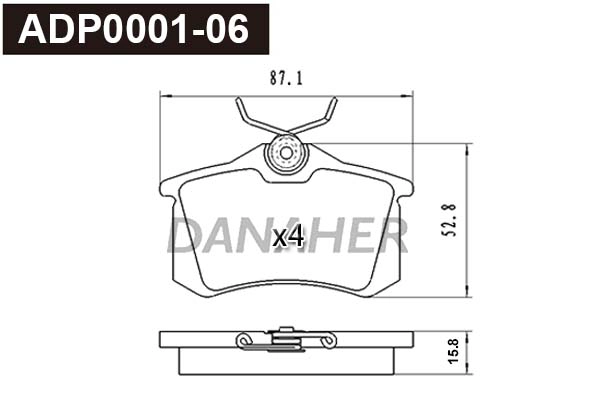 Brake Pad Set, disc brake (ADP0001-06)