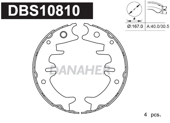 Brake Shoe Set, parking brake (DBS10810)