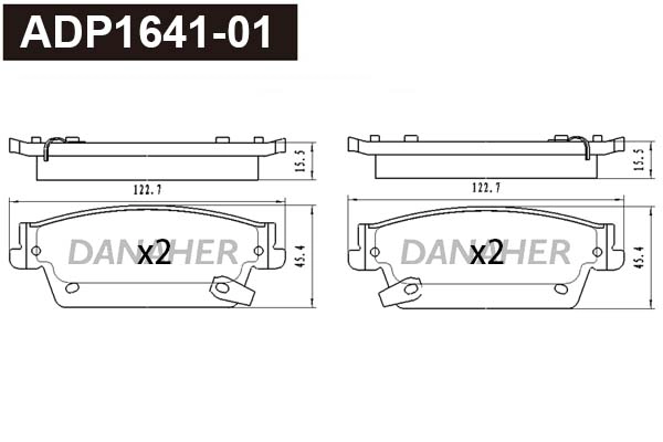 Brake Pad Set, disc brake (ADP1641-01)