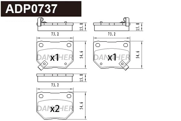 Brake Pad Set, disc brake (ADP0737)