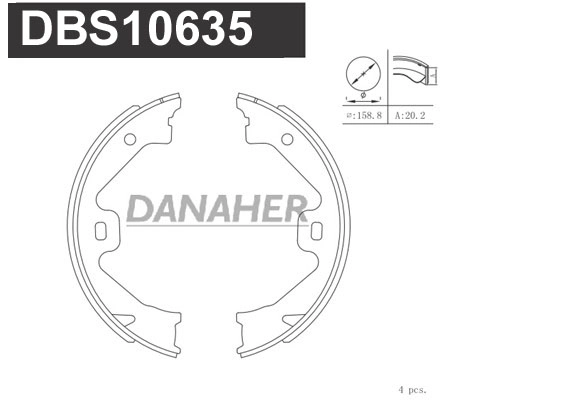 Brake Shoe Set, parking brake (DBS10635)