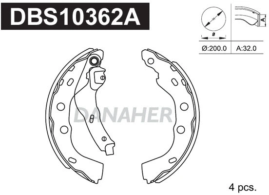 Brake Shoe Set (DBS10362A)