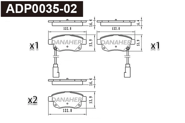 Brake Pad Set, disc brake (ADP0035-02)