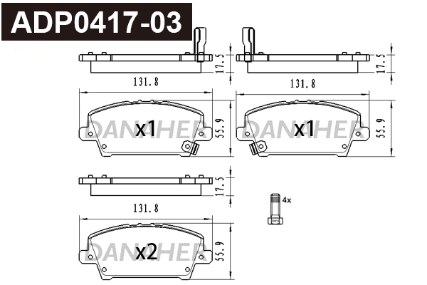 Brake Pad Set, disc brake (ADP0417-03)