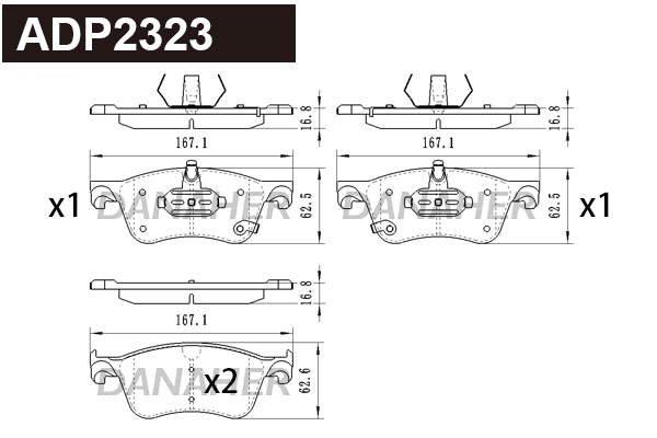 Brake Pad Set, disc brake (ADP2323)