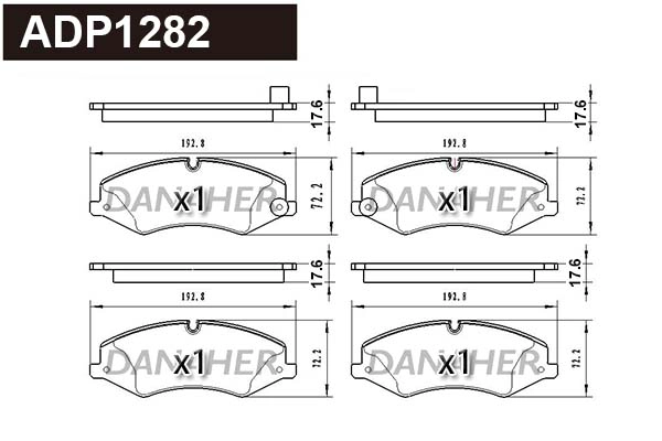 Brake Pad Set, disc brake (ADP1282)