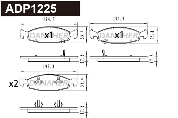 Brake Pad Set, disc brake (ADP1225)