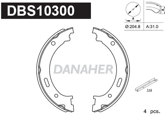 Brake Shoe Set, parking brake (DBS10300)