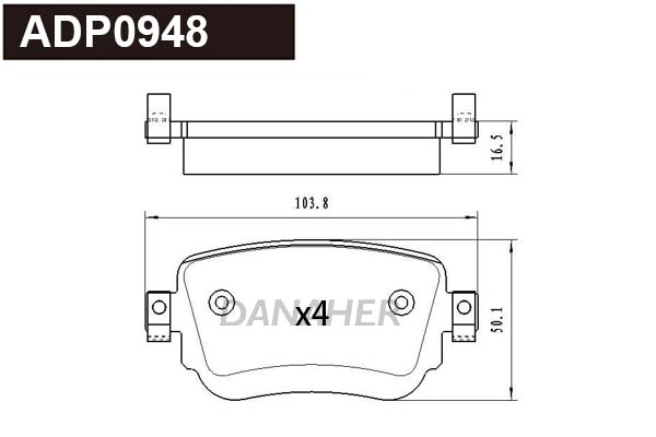 Brake Pad Set, disc brake (ADP0948)
