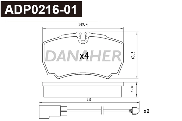 Brake Pad Set, disc brake (ADP0216-01)