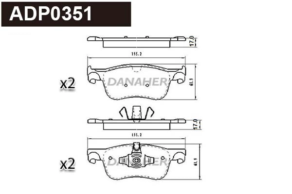 Brake Pad Set, disc brake (ADP0351)