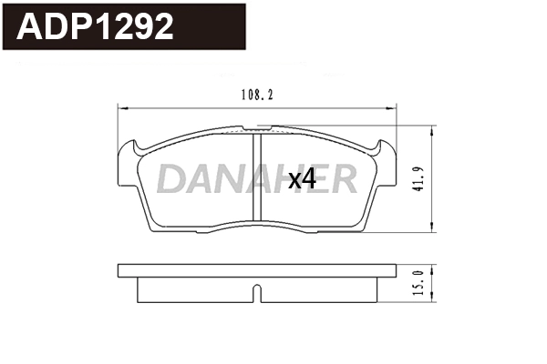 Brake Pad Set, disc brake (ADP1292)