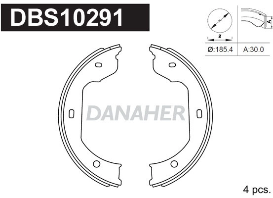 Brake Shoe Set, parking brake (DBS10291)