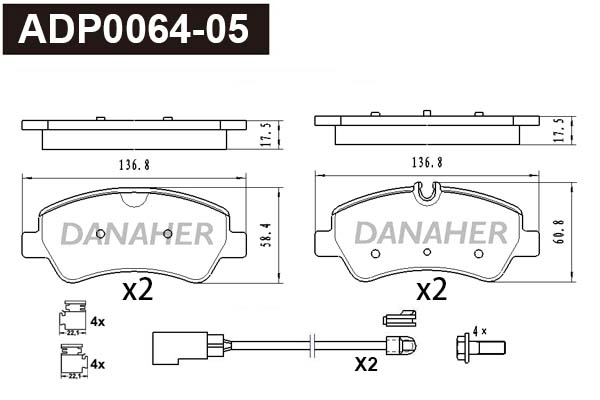 Brake Pad Set, disc brake (ADP0064-05)