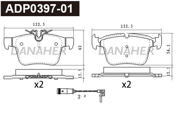 Brake Pad Set, disc brake (ADP0397-01)