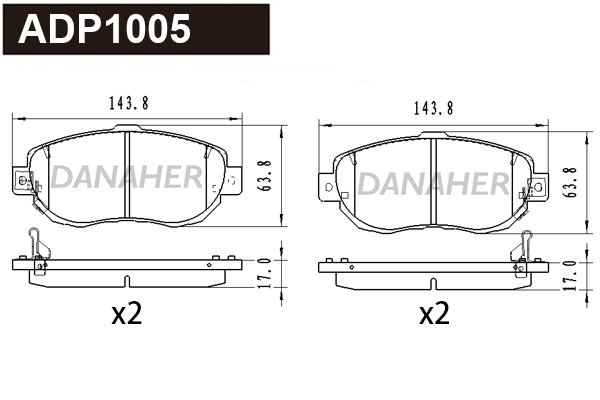 Brake Pad Set, disc brake (ADP1005)