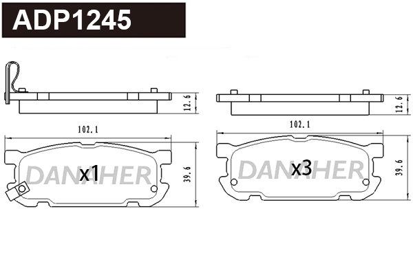 Brake Pad Set, disc brake (ADP1245)