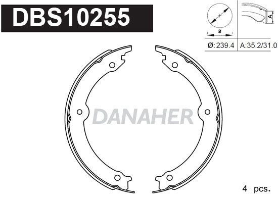 Brake Shoe Set, parking brake (DBS10255)