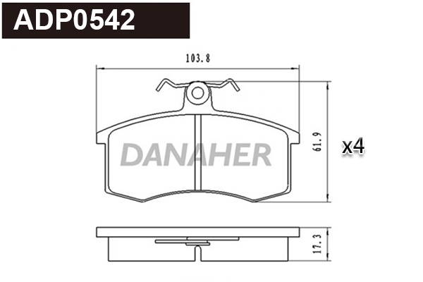 Brake Pad Set, disc brake (ADP0542)