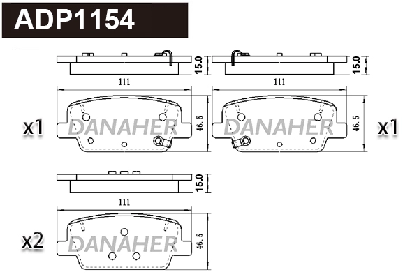 Brake Pad Set, disc brake (ADP1154)