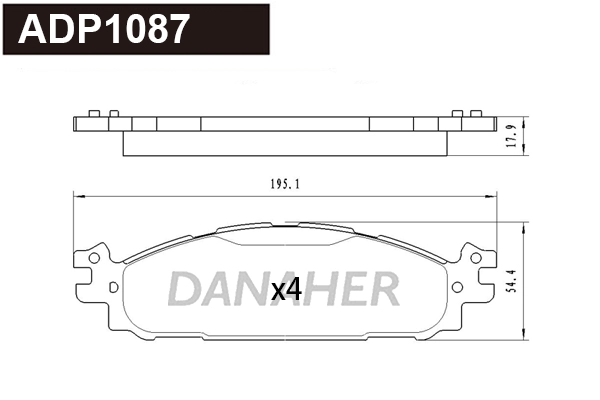 Brake Pad Set, disc brake (ADP1087)