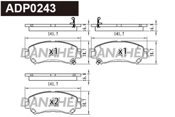 Brake Pad Set, disc brake (ADP0243)
