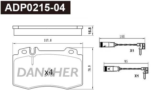 Brake Pad Set, disc brake (ADP0215-04)
