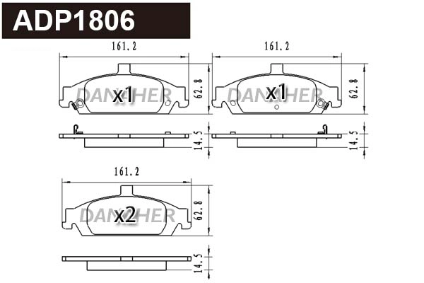 Brake Pad Set, disc brake (ADP1806)