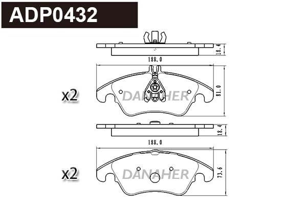 Brake Pad Set, disc brake (ADP0432)