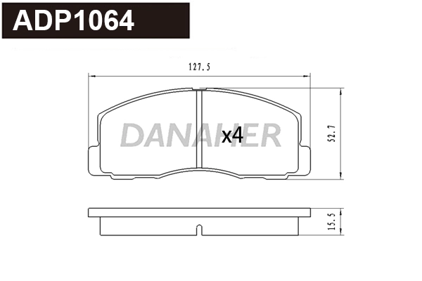 Brake Pad Set, disc brake (ADP1064)