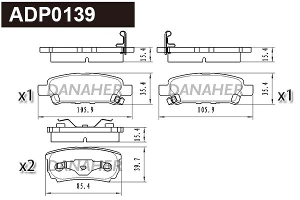 Brake Pad Set, disc brake (ADP0139)