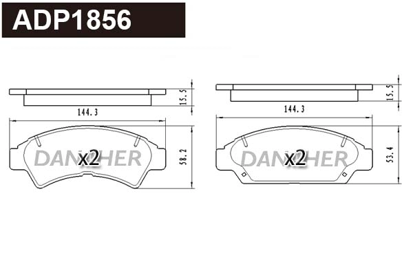 Brake Pad Set, disc brake (ADP1856)