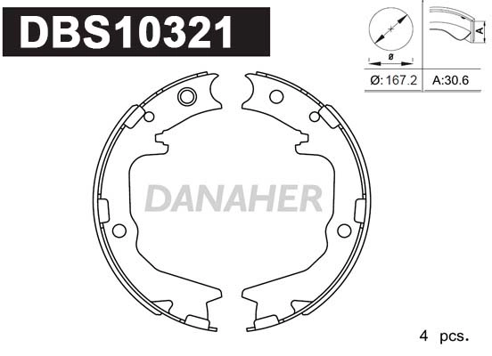Brake Shoe Set, parking brake (DBS10321)