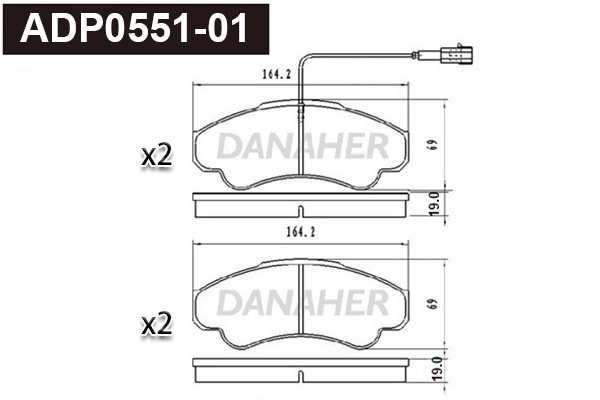 Brake Pad Set, disc brake (ADP0551-01)